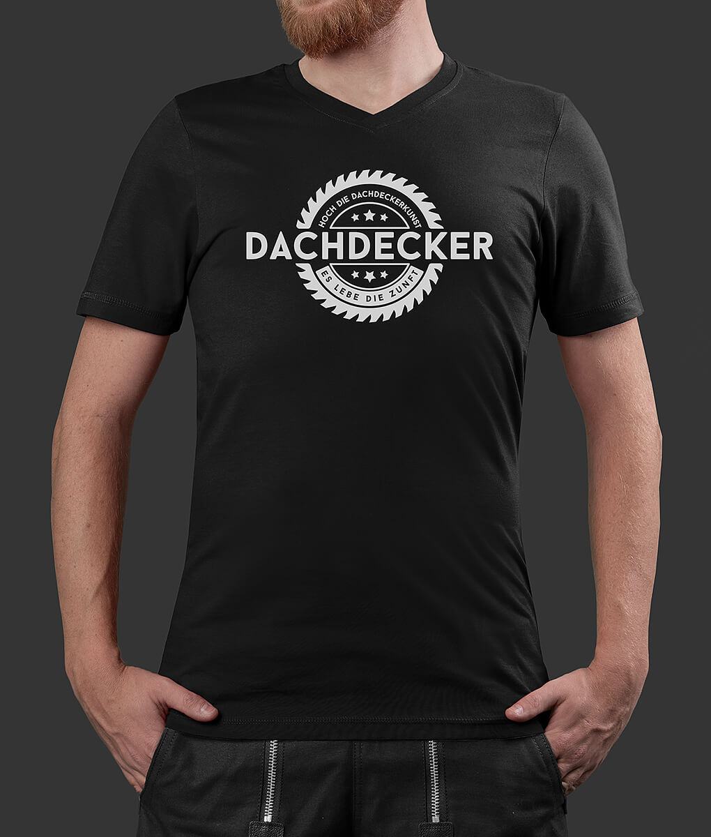 T-Shirt Philipp Dachdecker Säge Brust