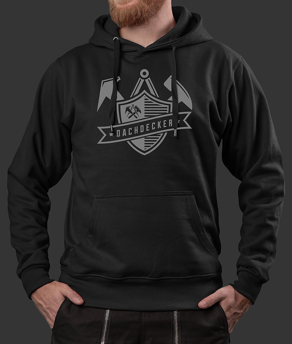 Hoodie Mike Dachdecker Wappen Brust